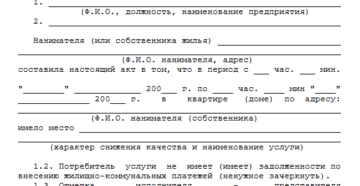Акт о невыполнении услуг связи